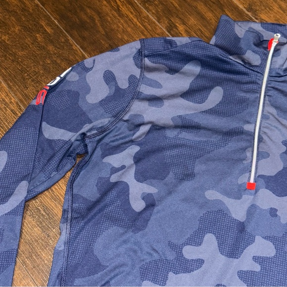 RLX Ralph Lauren USA 2016 Ryder Cup Navy Camo 1/4 Zip Pullover Men’s Size L - Picture 4 of 14